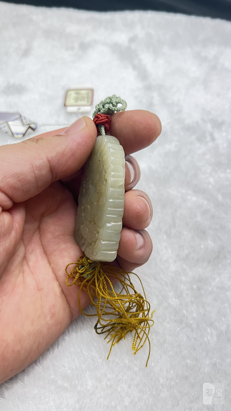 和田玉镂空灵芝纹佩 - 图5